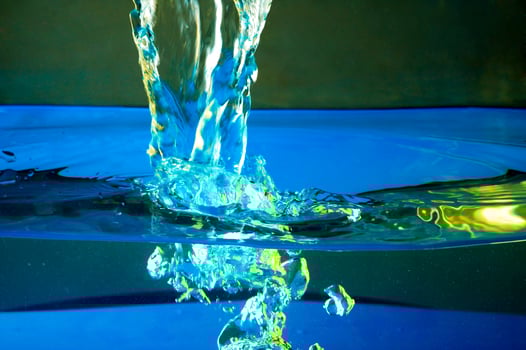Fresh water with waves and bubbles photo