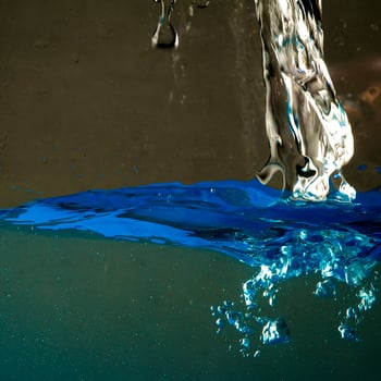 Fresh water with waves and bubbles photo