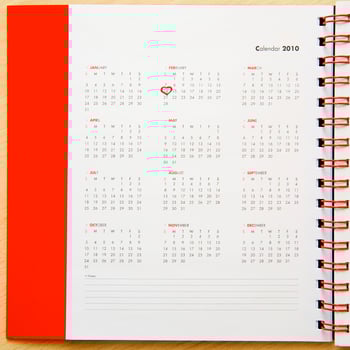 Opened notebook - Valentines day concept photo