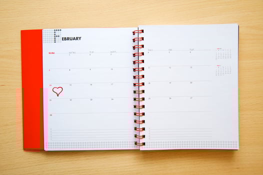 Opened notebook - Valentines day concept photo