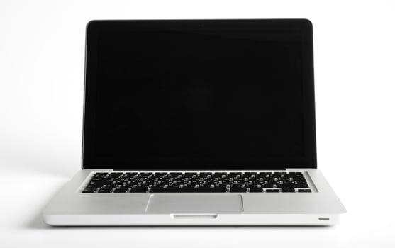 Laptop on white background photo