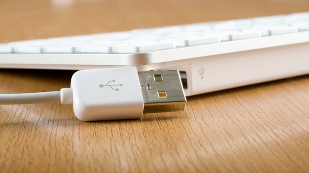 Laptop on white background photo