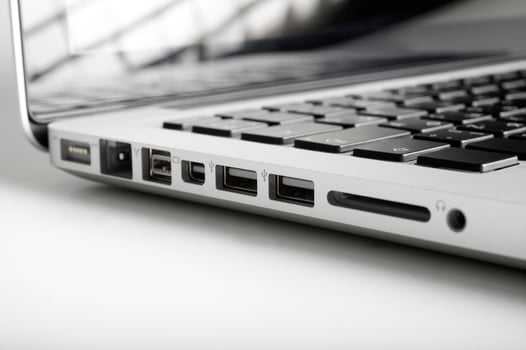 Laptop on white background photo