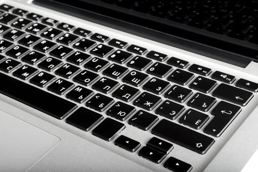 Laptop on white background photo