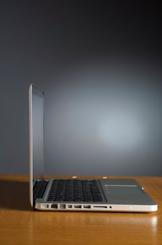 Professional Laptop on gray background photo
