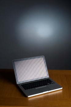 Professional Laptop on gray background photo