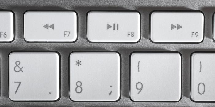 The aluminium keyboard for the computer photo