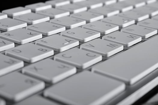 The aluminium keyboard for the computer photo