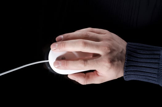 The white mouse and the keyboard for the computer photo