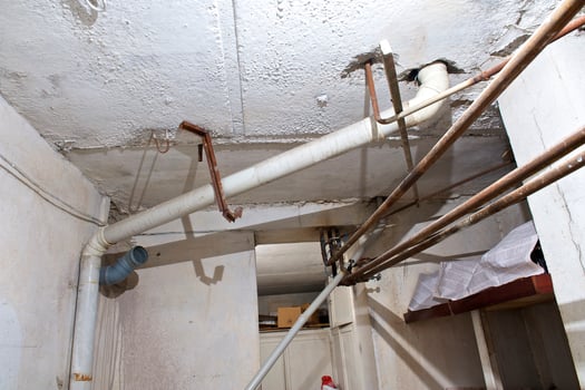 Old pipes in a basement photo