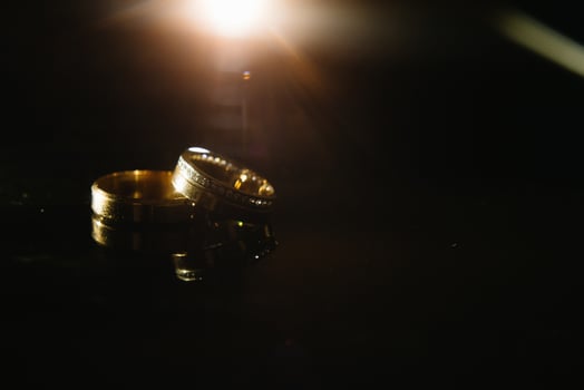 Wedding rings. Two Wedding rings for the bride and groom. photo