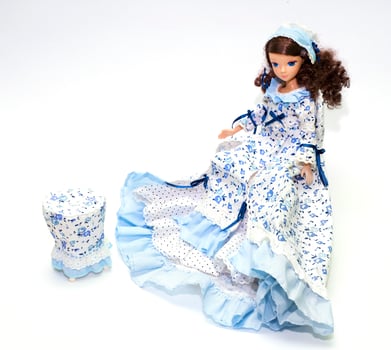 Collection doll in a blue dress photo