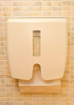 plastic box with the paper towels photo