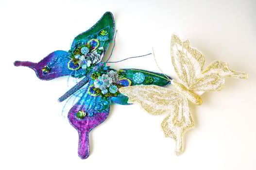 Christmas toys in the form of butterfly photo