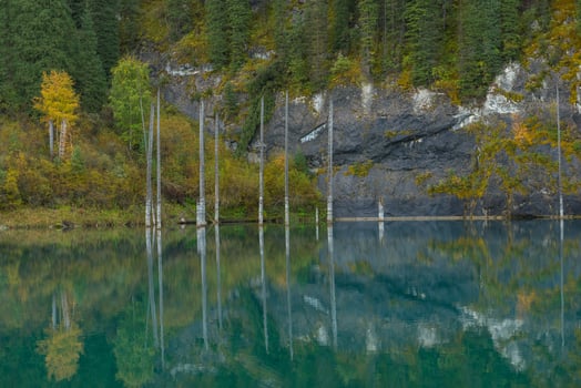 Kaindy lake in Tien-Shan mountains, Kazakhstan photo