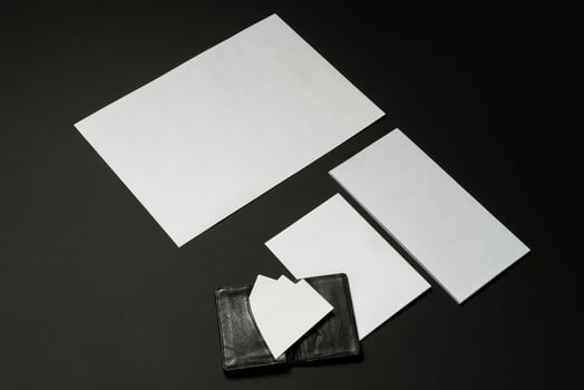 Mockup of business cards for branding photo