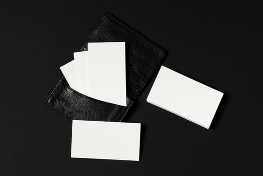 Mockup of business cards for branding photo