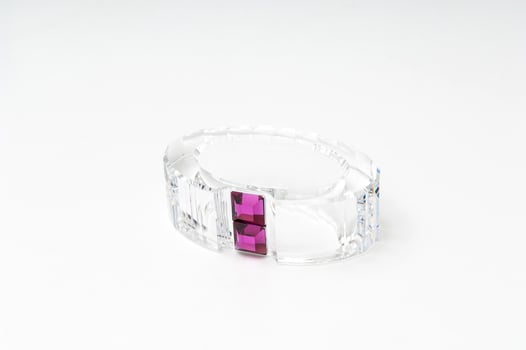 Bracelet made of colored glass. Accessory photo