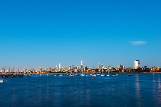 Sunset on St Kilda Pier in Melbourne, Australia. photo