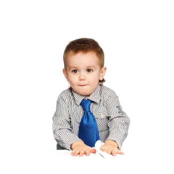 Stunning Studio Portrait of a Charming Young Boy photo