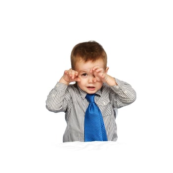 Stunning Studio Portrait of a Charming Young Boy photo