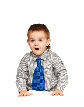 Stunning Studio Portrait of a Charming Young Boy photo