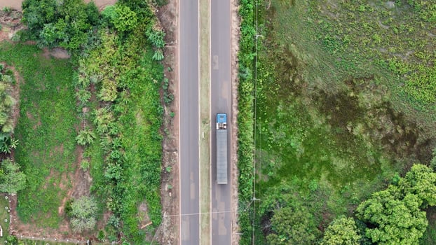 truck passing on highway in the interior of Brazil photo