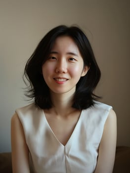 Natural Elegance in Cream Blouse photo