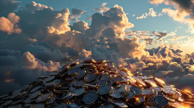 a heap of wealth success and growth photo
