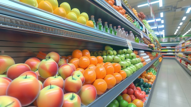 abundance of healthy food choices in supermarket photo