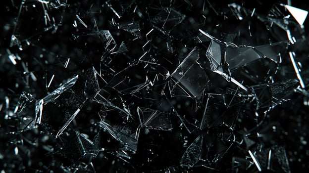 black background with shattered glass texture photo