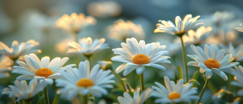 Field of White Daisies With Yellow Centers photo