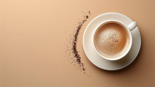 Coffee Cup on Saucer on Table photo