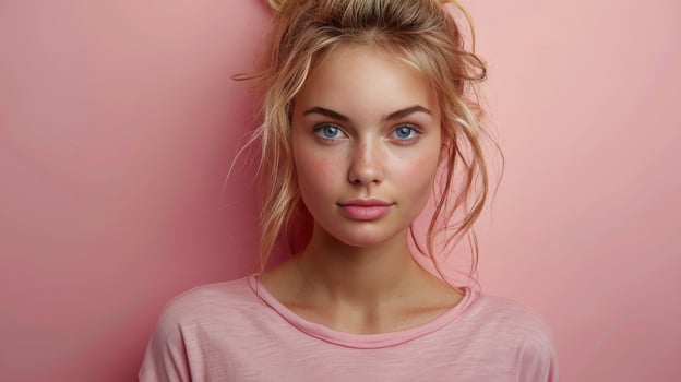 Woman Wearing Pigs Head photo
