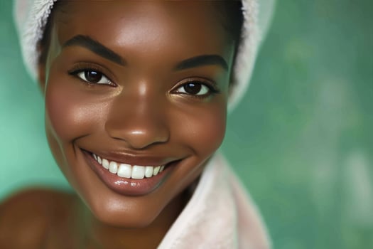 Woman With Towel on Head photo
