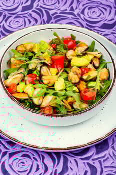 Salad with mussels. photo