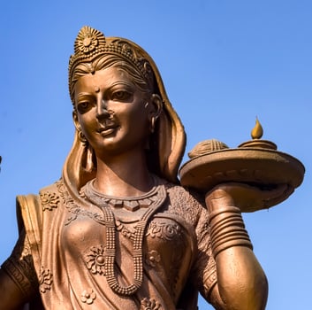 Big statue of Lord Radha Krishna near Delhi International airport, Delhi, India, Lord Krishna and Radha big statue touching sky at main highway Mahipalpur, Delhi photo