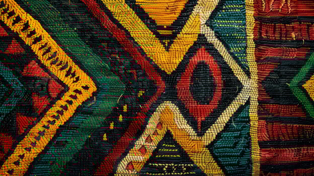Closeup of a vibrant geometric pattern on a wall in electric blue hues photo