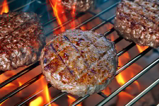 Grilled hamburger meat photo