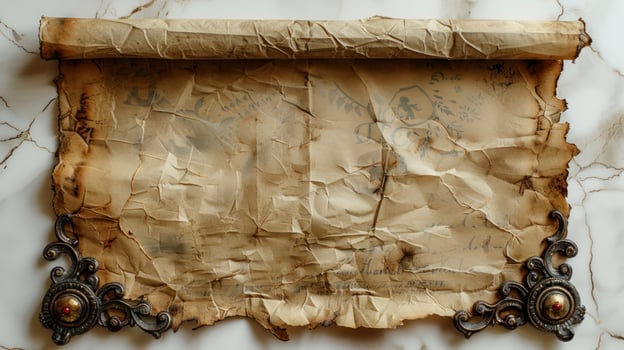 Vintage Elegance. A Time-Worn Scroll with Ornate Details photo