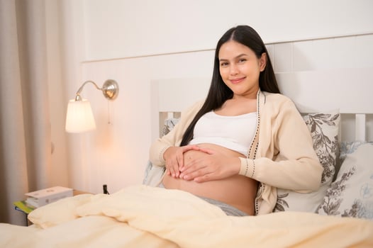 Portrait of Beautiful pregnant woman, fertility infertility treatment, IVF, future maternity concept photo
