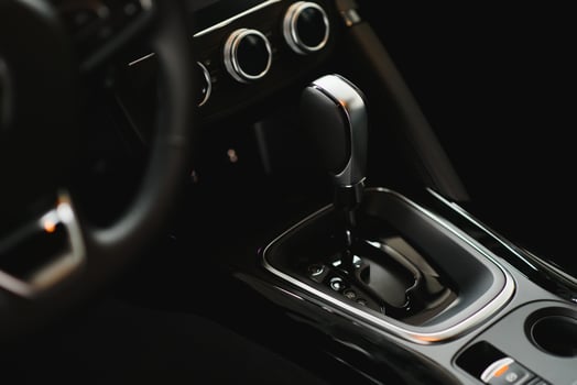 Modern car interior shallow DOF selective focus color toned image photo