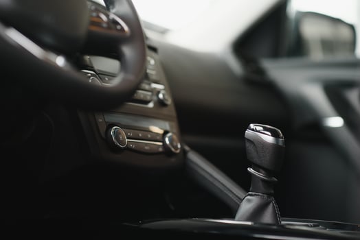 Modern car interior shallow DOF selective focus color toned image photo