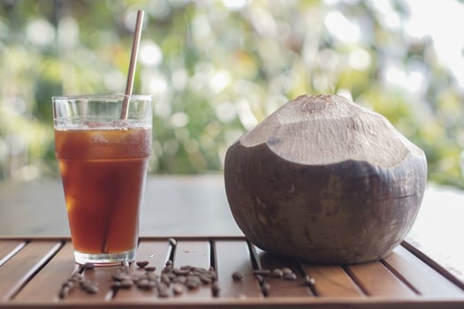 Cold drink and coconut photo