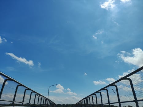street view on the flyover with safety wire on two sides photo