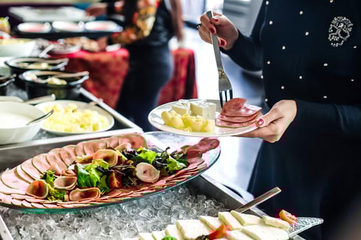 Assorted Food Spread on a Buffet Table photo