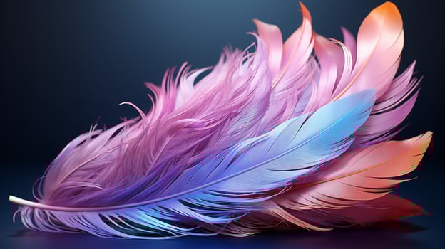 Feather pastel fur copy space background photo
