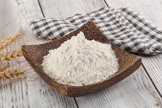 Wheat flour heap for bake photo