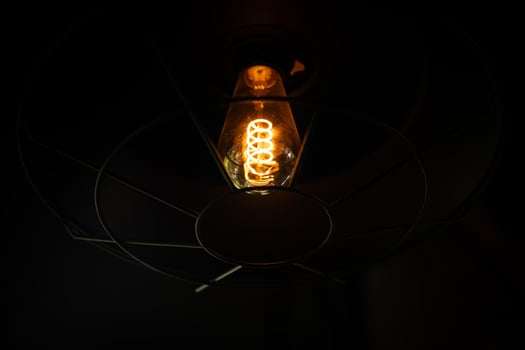 Vintage lamp on black background. photo