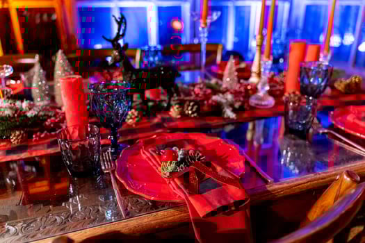 Xmas house decoration. Christmas indoor interior for celebration. photo
